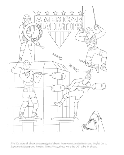 The 1990s Coloring Book: A Nostalgia-Packed Coloring Book Dedicated to the Most Iconic Parts of the 90s, from the Fresh Prince and Beanie Babies to Bucket Hats and Butterfly Clips WoodArtSupply