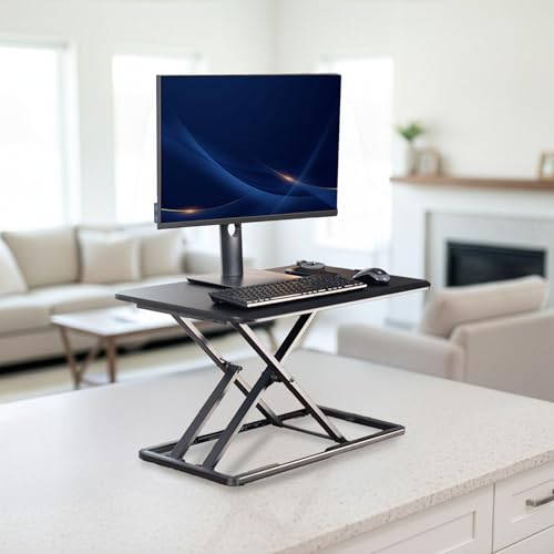 VIVO Economy Single Top Height Adjustable 29 inch Standing Desk Converter, Sit Stand Tabletop Monitor and Laptop Riser Platform Workstation, DESK-V000U VIVO