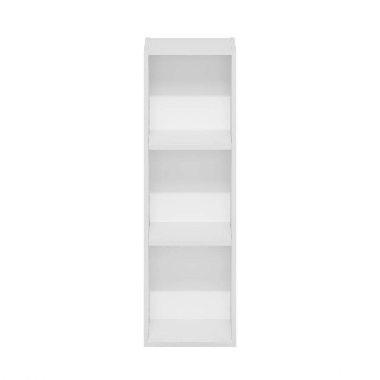 Furinno Fulda Book Shelf, 3-Tier Modern Narrow Bookshelf, 10-in Width Bookcase, 9.3" x 9.8" x 31.5", for Living Room, Bedroom, Home Office, White Furinno