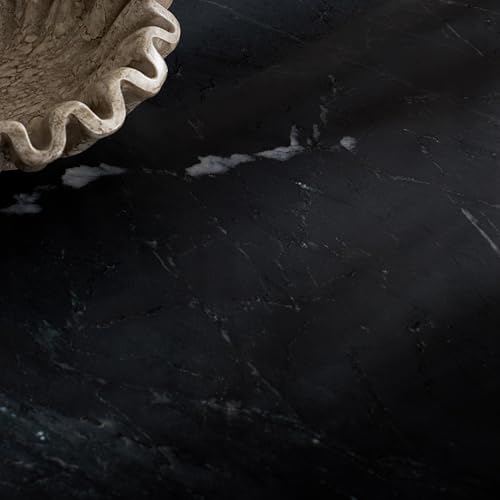 SAFAVIEH Couture Collection - Treyshawn Walnut Solid Wood & Black Marble Top Console Table, Rectangular Fluted Base Accent (SFV6411B) SAFAVIEH