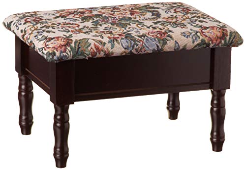 Frenchi Furniture Foot Stool, 13.2"D x 17.84"W x 5.12"H, Cherry Frenchi Furniture
