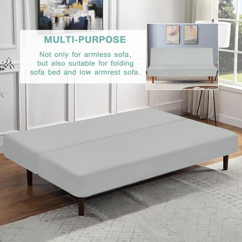 Luv4babe Waterproof Futon Cover for Armless Sofa Bed, Leakproof and Scratch-Resistant Futon Mattress and Couch Cover Protector for Kids, Cats and Dogs, Gray Luv4babe