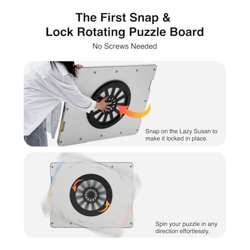 WELGEE Rotating Puzzle Board for 1500 Pieces with Drawers and Cover | Upgraded Lazy Susan Spinning Jigsaw Puzzle Organizer Table (35"x27") | Durable ABS Plastic, Ideal Gift for Mum WELGEE