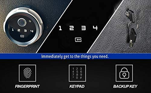 Large Biometric Rifle Safe, Quick Access 5-7 Gun Fingerprint Metal Rifle Gun Security Cabinet (with/Without Scope) with Separate Pistol/Handgun Lock Box (New and Improved Biometric Fingprint Rifle) BBRKIN