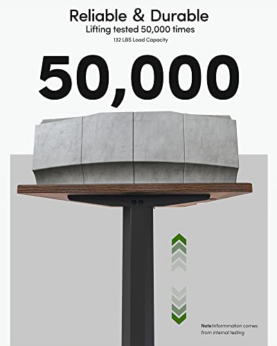 FEZIBO Height Adjustable Electric Standing Desk, 55 x 24 Inches Stand up Table, Sit Stand Home Office Desk with Splice Board, Rusticbrown FEZIBO