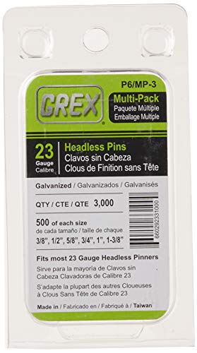 GREX P6/MP-3 23 Gauge Multi-Pack Headless Pins (3,000 per box) GREX