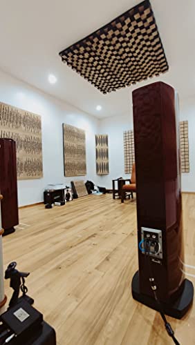 (2 Pack) — Sound Acoustic Studio Diffuser «Sirius» | 2D QRD | Diffusion - Reflection - Absorption - Soundproofing - Insulation | Wall Art Panel | (20"x20"x6" (50x50x15.3cm), Black) ua-acoustics