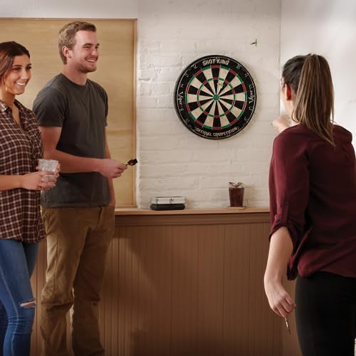 Viper by GLD Products Shot King Regulation Bristle Steel Tip Dartboard Set with Bullseye Metal Radial Spider Wire Compressed Sisal Board with Rotating Number Ring Includes 6 Darts Black Viper