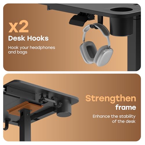 JYLH JOYSEEKER Mobile Small Standing Desk with Drawer, 23.6"x19.7" Rolling Laptop Cart on Wheels, Height Adjustable Sit Stand Computer Workstation with Storage for Compact Space, Black JYLH JOYSEEKER