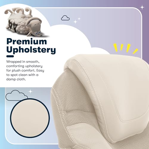 Serta Bryce Executive Office Chair, Ergonomic Computer DeskChairs with Patented AIR Lumbar Support, Comfy Body Pillows, Height Adjustable, Swivel Base with Wheels, Bonded Leather, Cream White Serta