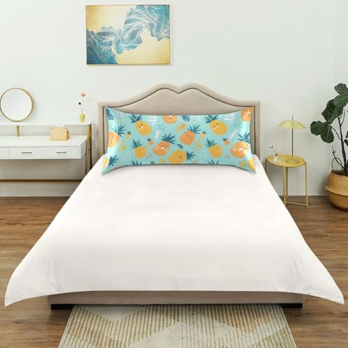 Bokkoy Soft and Silky Satin Pillow Case with Tropical Pineapple Wrinkle Resistance for Standard, Queen, and King Sizes - Single Pack Sales Bokkoy