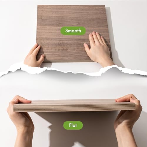 Rowood 6 Pack Plywood 1/8,2 Pack Walnut+2 Pack Basswood+Double Pack Birch,12x16.5x1/8inch,Thin 3mm Unfinished Plywood for Laser Cutting & Engraving,DIY Adult Craft Kits for Models Drawing,Wood Burning rowood