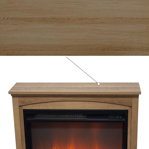Innoflame 28" Electric Fireplace with Mantel, Freestanding Electric Fireplace w/Realistic Flame & Logs, Remote Control, Timer, Adjustable 4 Flame Brightness, Indoor Fireplace for Living Room, 1400W Innoflame