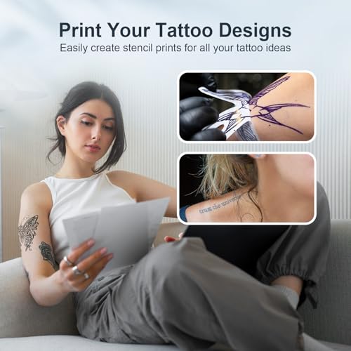 Tattoo Stencil Printer, Portable Wireless Bluetooth Thermal Transfer Machine, Supports 8.5 x 11 Letter A4 A5 Sizes, Perfect for Tattooist Business Trip Travel Home Office-Smartphone PC and Laptop