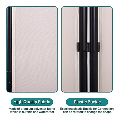 4 Panel Room Dividers Folding Privacy Screens, 68 Inch Tall Steel Frame & Fabric Surface Room Seperating Wall Divider, Portable Freestanding Room Partitions for Living Room Bedroom, Tan Dkelincs