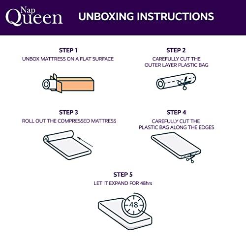 NapQueen 8 Inch Maxima Hybrid Mattress, Full Size, Cooling Gel Infused Memory Foam and Innerspring Mattress, Bed in a Box, White & Gray NapQueen