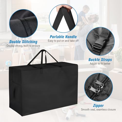 Jungda 6 Inch Full Tri Folding Mattress Storage Bag,Trifold Memory Foam Mattress Case,Portable Carrying Bag for 6" Full Size Tri Fold Mattresses (Mattresses NOT Included)-54"L x 25"W x 19"H Jungda