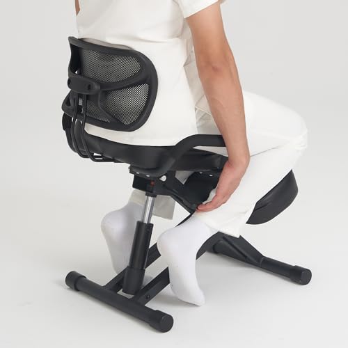 Master Massage Ergonomic Kneeling Chair with Back Support for Office -Posture Chair with Angled Seat and Backrest for Home and Office-Posture Correction Stool-Improve Your Posture Master Massage Equipment