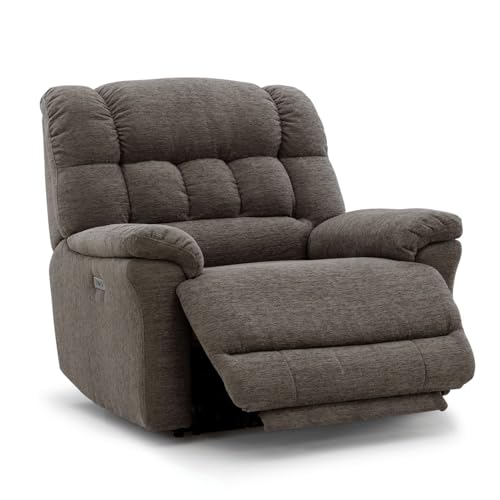 Oversized Recliner Chair for Big and Tall Adults – Power Zero Gravity Recliner with Wide Seat, Heavy-Duty Big Man, Supports Up to 450 lbs, Brown