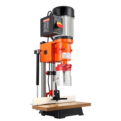 VEVOR Benchtop Mortise Machine, 370W, 1725 RPM Woodworking Mortising Machine, with 1/4-Inch 3/8-Inch 1/2-Inch Chisels Wooden Workbench, for Making VEVOR