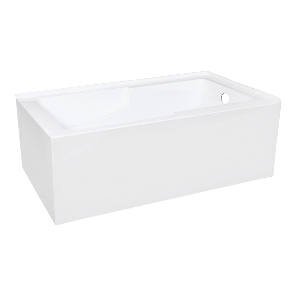 Aqua Eden VTAM6032R22S 60-Inch Acrylic 2-Wall Corner Alcove Tub with Corner Apron, Right Hand Drain Hole, White Kingston Brass