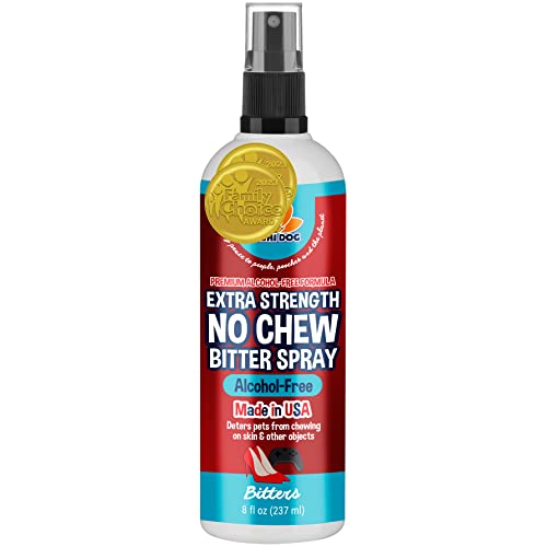 Bodhi Dog New Bitter 2 in 1 No Chew & Hot Spot Spray | Natural Anti-Chew Remedy Better Than Bitter Apple | Safe on Skin, Wounds and Most Surfaces | Made in USA (Alcohol Free, 8 Fl Oz) Bodhi Dog