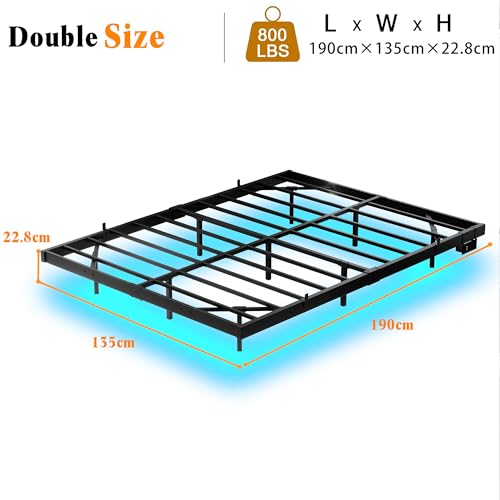 BOFENG Floating Bed Frame Full Size with LED Lights and Charging Station,Heavy Duty Metal Platform Full Size Bed Frame No Box Spring Needed,Nonslip,Noise Free,Easy Assembly BOFENG