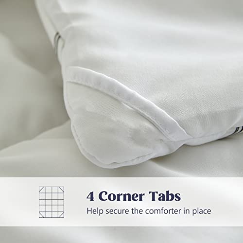 BISELINA Down Alternative Comforter Duvet Insert with Corner Tabs Box Stitched Microfiber Fluffy White Quilt All Seasons Hotel Collection Bedding - King Size, 104x92 Inches BISELINA