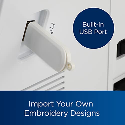 Brother SE700 Sewing and Embroidery Machine, Wireless LAN Connected, 135 Built-in Designs, 103 Built-in Stitches, Computerized, 4" x 4" Hoop Area, 3.7" Touchscreen Display, 8 Included Feet, White Brother