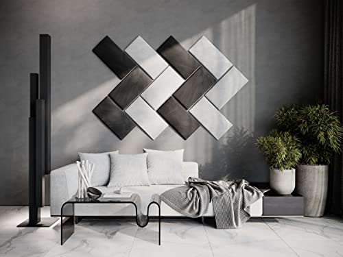 (4 Pack) Velvet Headboard Upholstered Soft Decorative Wall Panels | Padded Boards | Cladded Decor Anti-Collision | Acoustic and Soundproof Treatment | (White (2247), 10"x20" (25x50cm)) ua-acoustics