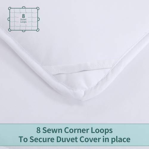 HOMBYS Oversized King Comforter 120x120, Lightweight Quilted Down Alternative Duvet Insert for All Season,White,8 Corner Tabs HOMBYS