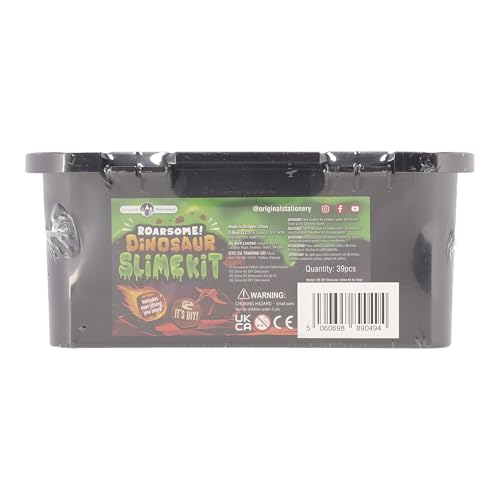 Original Stationery Dinosaur Slime Kit - Glow-in-The-Dark DIY Set for Creating Lava, Blood & Poop Effects, Unique Dino Scene, Birthday Gift Slime Kit for Boys Ages 8-12 Original Stationery