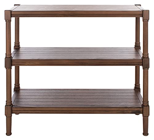 SAFAVIEH Home Collection Rafiki Brown 3-Shelf Console Table CNS5715C SAFAVIEH
