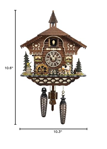 Cuckoo-Palace German Cuckoo Clock - The Brotzeit House - with Quartz Movement - 10.3 inches high - Black Forest Clock Cuckoo Palace