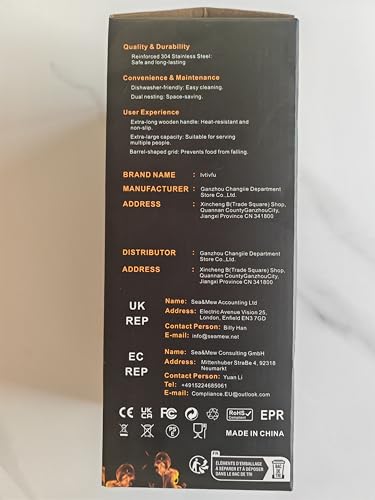 Ivtivfu Nesting Grill Baskets (2PCS, 2024), Removable Wooden Handle, 304 Stainless Steel, Rolling Grilling Net, BBQ Accessories Tools for Vegetables Shrimp, Outdoor Cooking Camping, Gifts for Men Dad Husband Ivtivfu