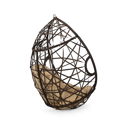 Christopher Knight Home CKH Wicker Tear Drop Hanging Chair, Brown