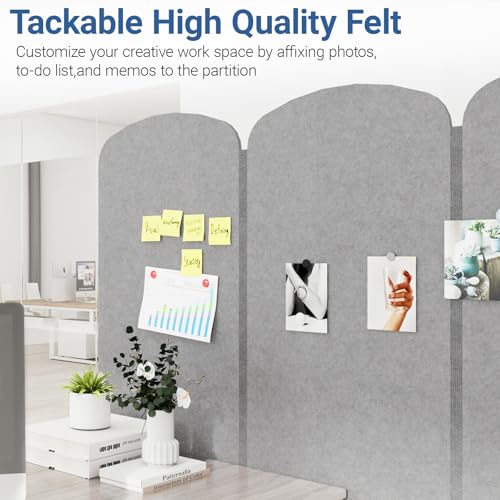 Natwind 3 Panel 73.2 x 71 inch Office Room Privacy Protect Space Divider Portable Partition,Wall Folding Cubicle Indoor Freestanding Acoustic Partition Temporary for Office Room Natwind