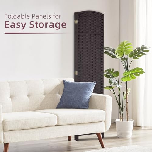 Capacmkseh Room Dividers Panel for Room Separation, Wood Wall Panels Folding Privacy Screens, Partition Room Dividers 5.57 Ft Tall, 4 Panels Capacmkseh