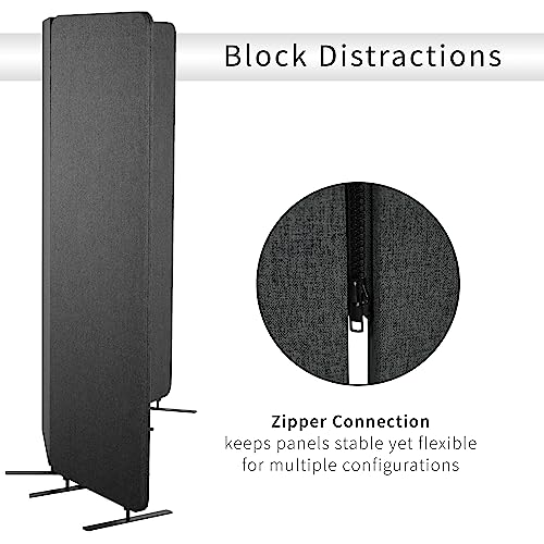 VIVO Freestanding 72 x 66 inch Privacy Panel, Cubicle Divider, Acoustic Wall Partition, x3 24 inch Panels, Dark Gray, PP-3-T072D VIVO