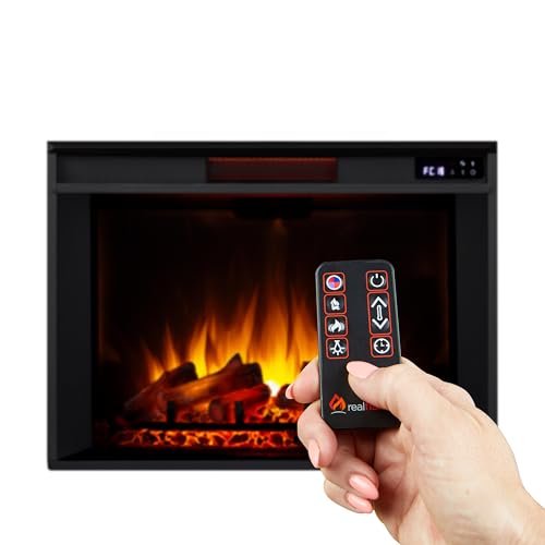 Real Flame Callaway 63" Grand Electric Fireplace with Mantel in Chestnut Oak, Free-Standing Oversized Indoor Electric Fireplace with Mantel, Adjustable Thermostat, Automatic Safety Shut-Off. Real Flame