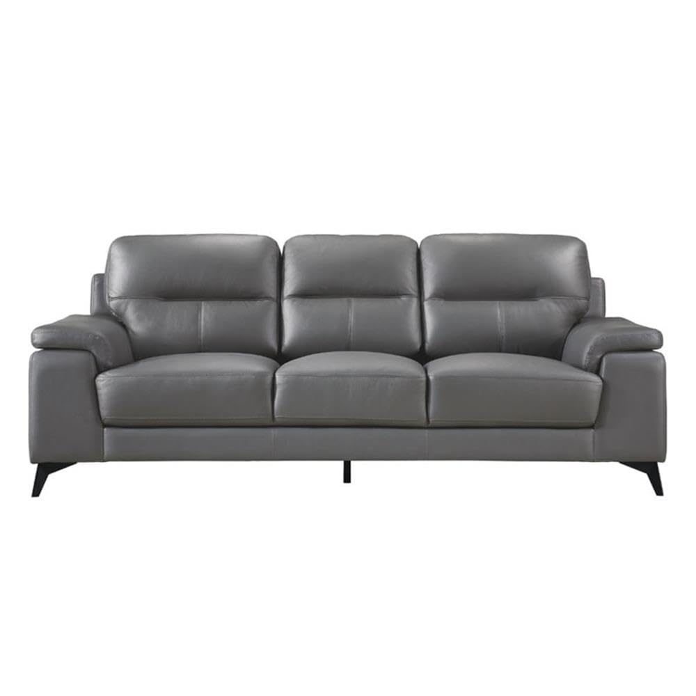 Homelegance 89" Leather Sofa, Dark Gray Homelegance