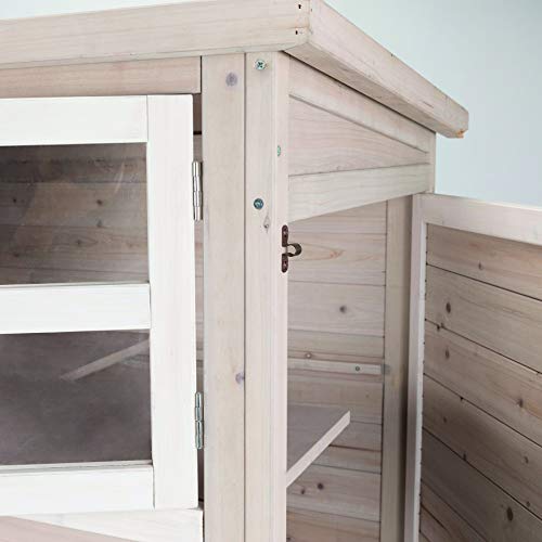 TRIXIE Outdoor Cat House, Weatherproof 3-Story Cat House with Multiple Levels, Doors & Windows with Latches, Outdoor Shelter for Cats, Brown/White Fir Wood TRIXIE