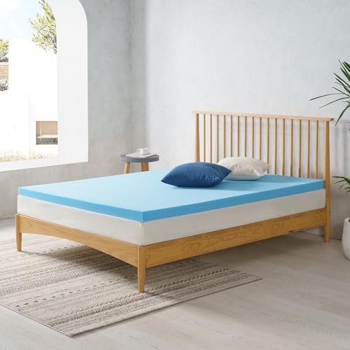 ZINUS 2 Inch Green Tea Cooling Gel Memory Foam Mattress Topper, Smaller, More Convenient WonderBox Packaging, Cooling Gel Foam, CertiPUR-US Certified, King ZINUS