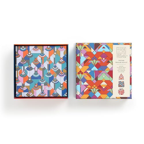 Galison Frank Lloyd Wright – Origami Kit Featuring Famous Geometric Design Prints with 78 Sheets and Instructions For Three Box Designs WoodArtSupply