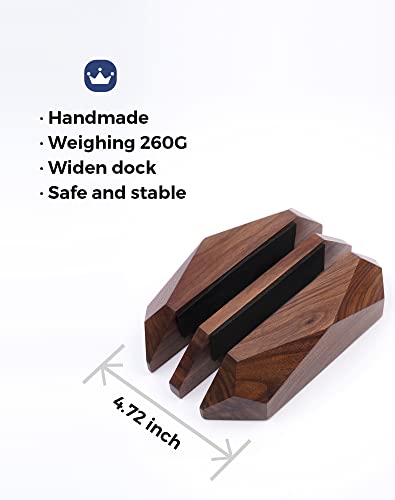 Nuvograin Dual Laptop Holder Vertical Laptop Stand, 2 Slots MacBook Stand Wood,Wooden Laptop Stand,Vertical Laptop Holder for Desk, Widen Dock Fits All MacBook/Surface pro Nuvograin