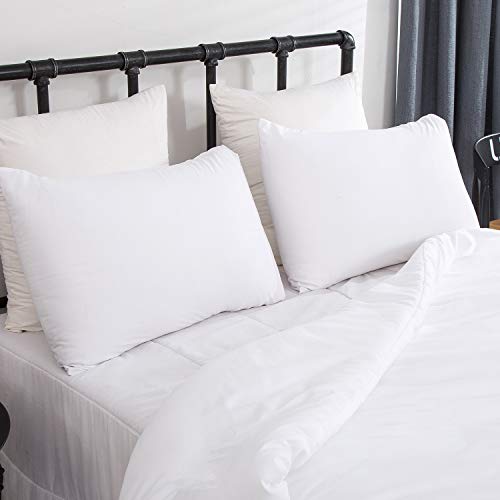 CLOTHKNOW White Full Size Comforter Sets 3Pcs White Bedding Comforter Sets Soft Men Women Comforter with 2 x Pillow Cases CLOTHKNOW