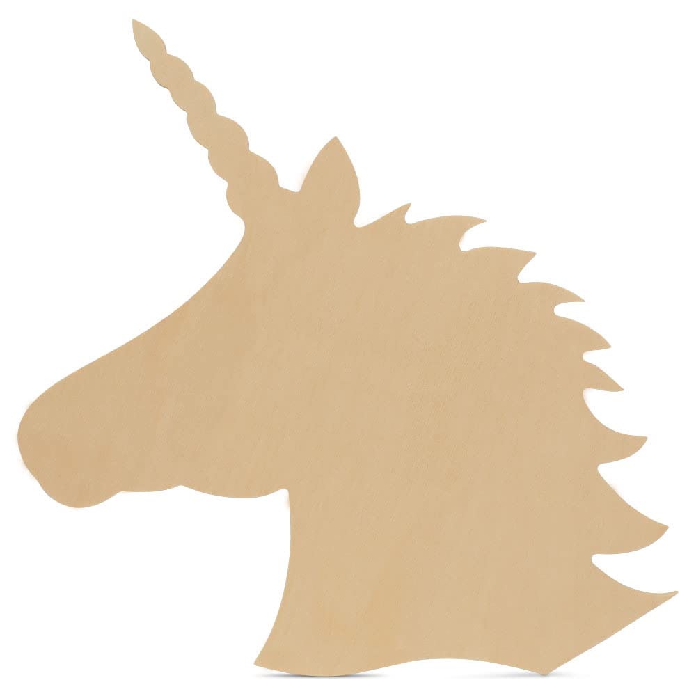 Unicorn Wood Cutouts 12-inch, Pack of 1 Unfinished Wood Crafts Blank, Wooden Shapes for Crafts & Party Decor, by Woodpeckers Woodpeckers