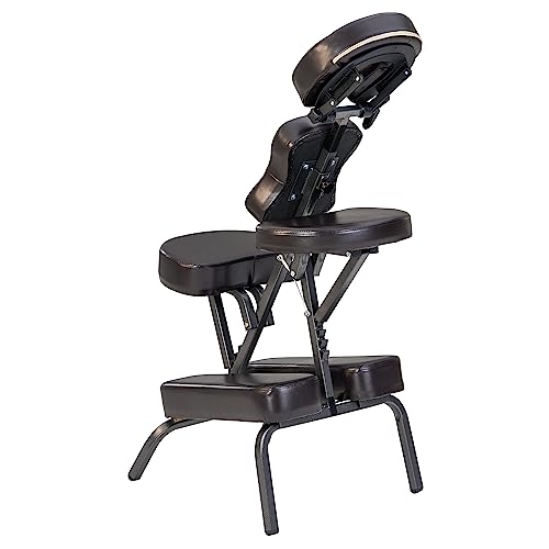 Master Massage Bedford Portable Massage Chair - Lightweight with Carrying Bag - Tattoo Height Adjustable Folding Face Cradle SPA (Coffee) Master Massage Equipment