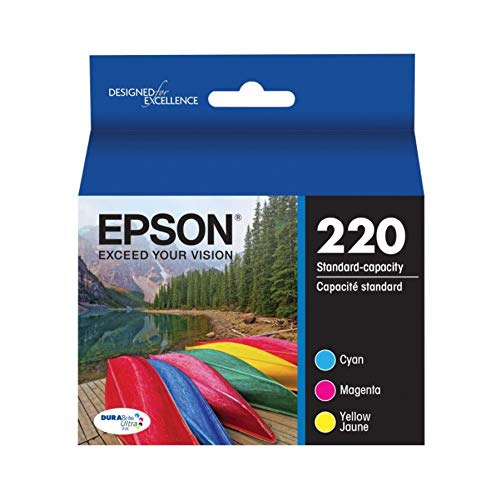 EPSON 220 DURABrite Ultra Ink Standard Capacity Color Combo Pack (T220520-S) Works with WorkForce WF-2630, WF-2650, WF-2660, WF-2750, WF-2760, Expression XP-320, XP-420, XP-424 Epson