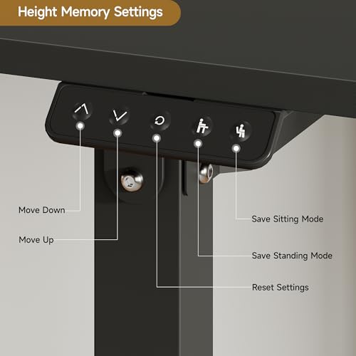 71x32 Inch Adjustable Standing Desk with 4 Legs, Stand-up Desk Features a Spacious Rectangular Top, Dual-Motor Lift, and Memory Presets (28-46Inch) for Home Offices or Computer Workstations, Black Lefurture